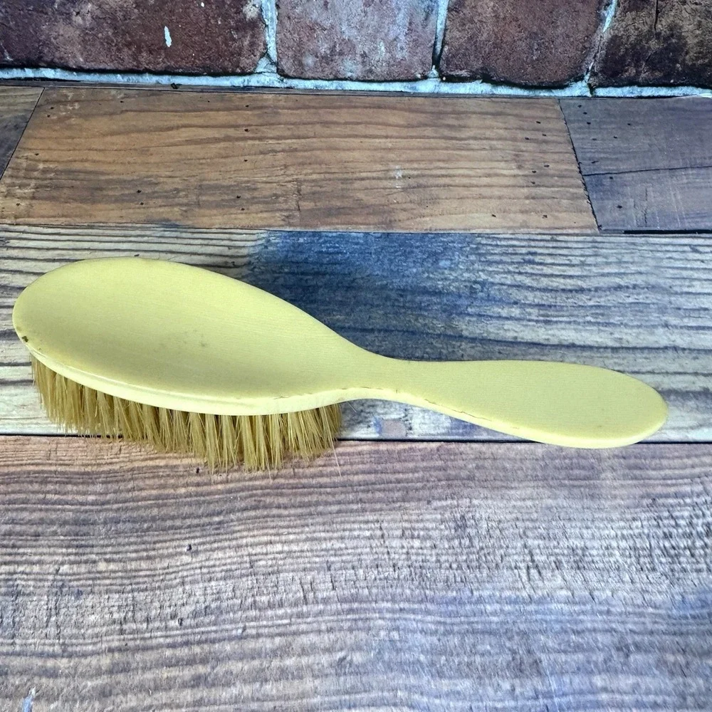 Vtg Vanity Set Mirror Brush Bakelite Celluloid 1920's Natural Bristles Antique‎